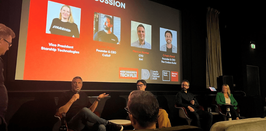 A photo of the panelists at the Leeds Digital Festival.